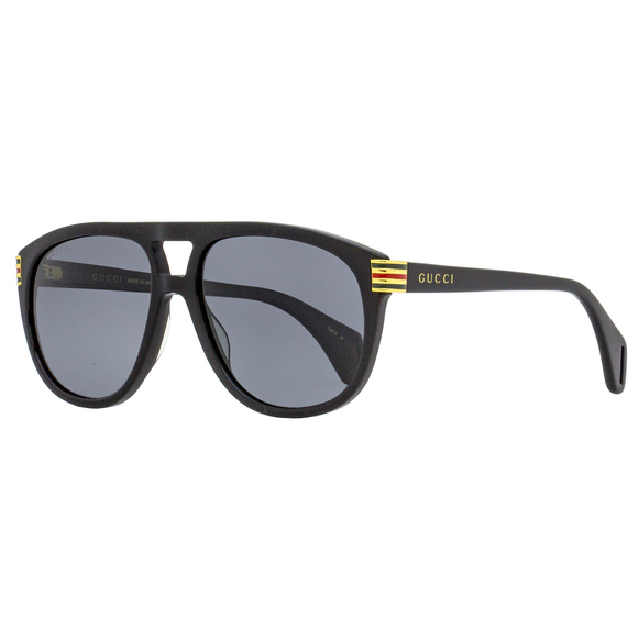 Gucci Pilot Sunglasses GG0525S 002 Black/Gold Polarized 60mm 525
